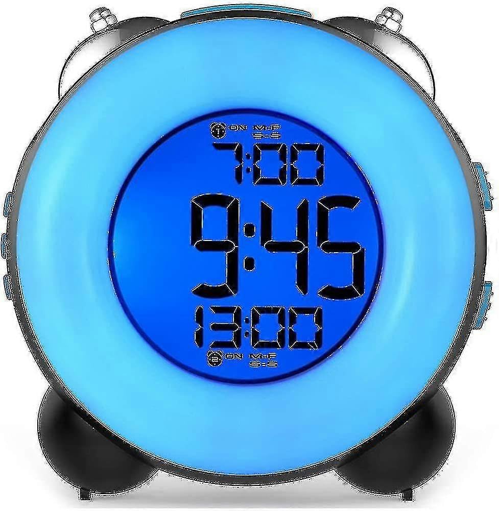 JOYHAPPST Loud Alarm Clock Compitiabe Withheavy Sleepers With Alarm Dual Alarm Setting Snooze Function(full Blue)