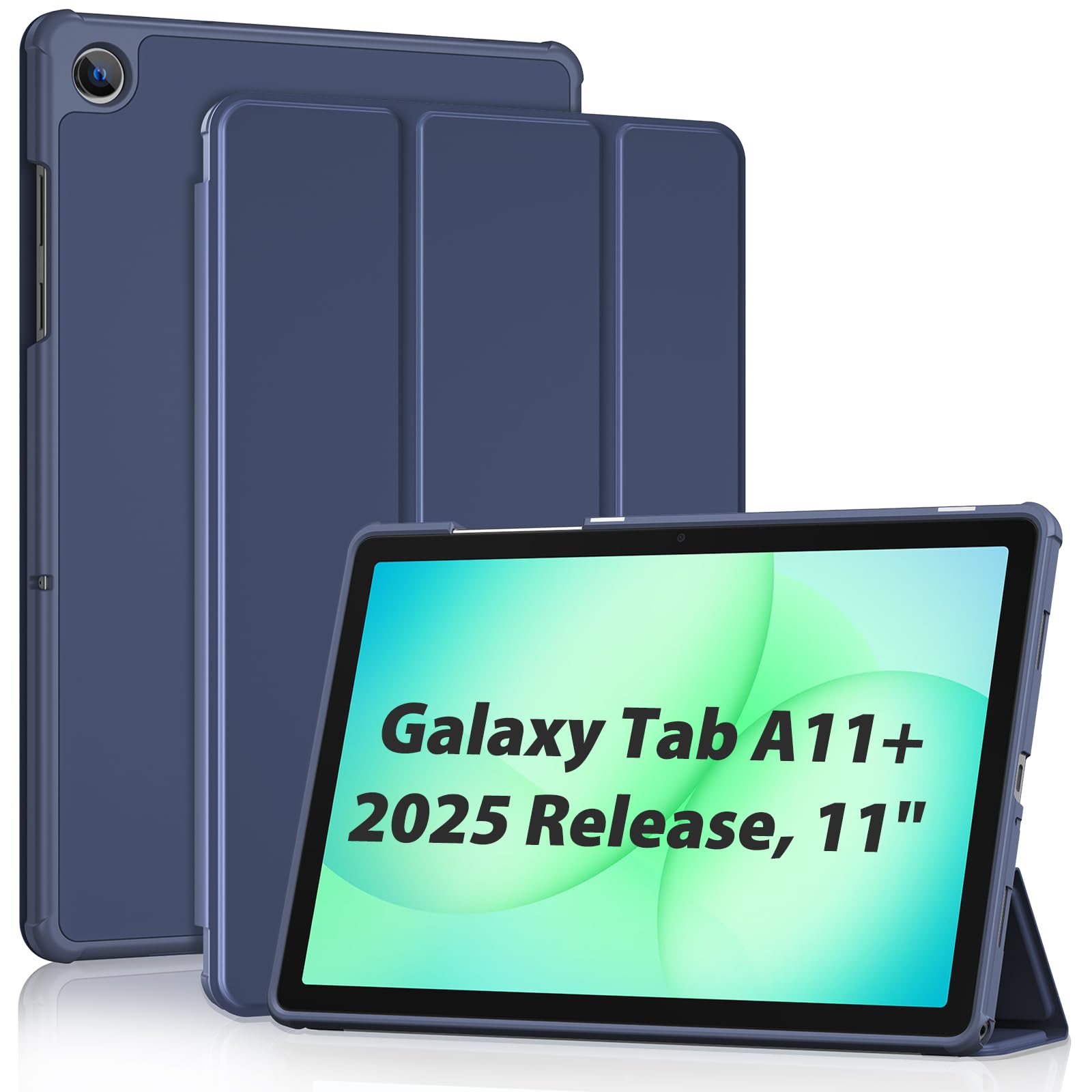 ProCase Hülle für Galaxy Tab A11 Plus 2025, 11'' Leicht Weich TPU Schutzhülle Auto Sleep/Wake Case SM-X230/ X235 -Navy