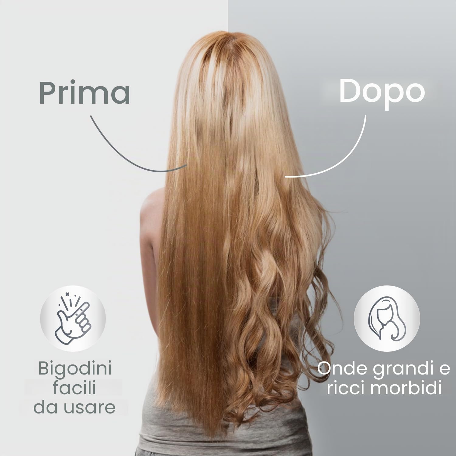 18 Pezzi Bigodini Termici Ceramici,Heatless Hair Curler Rollers,Bigodini Grandi per Volume per Ciuffo Adatto a Donne con Capelli Lunghi e Corti,3 Dimensioni(60,48,36 mm)
