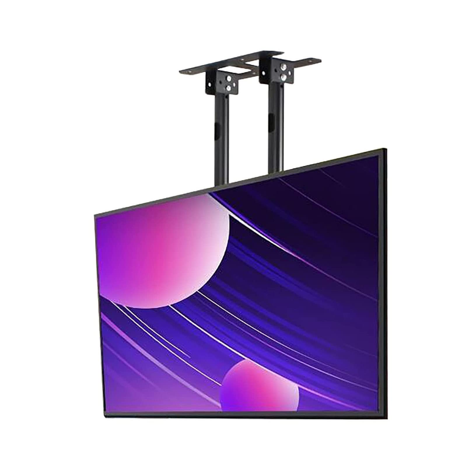 HPTHLY Universal Tv Stand Tv Lift Mount Bracket - Adjustable Height Double Pole Single Screen Tv Mount Tilt Telescopic Ceiling Tv Mount Bracket Fits 60-100 Inch Low,