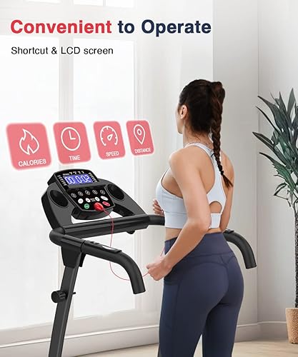 Miniatura 5 de REDLIRO Caminadora eléctrica plegable para hacer ejercicio, para apartamento, hogar, oficina, trotar, compacta, plegable, fácil montaje, 12