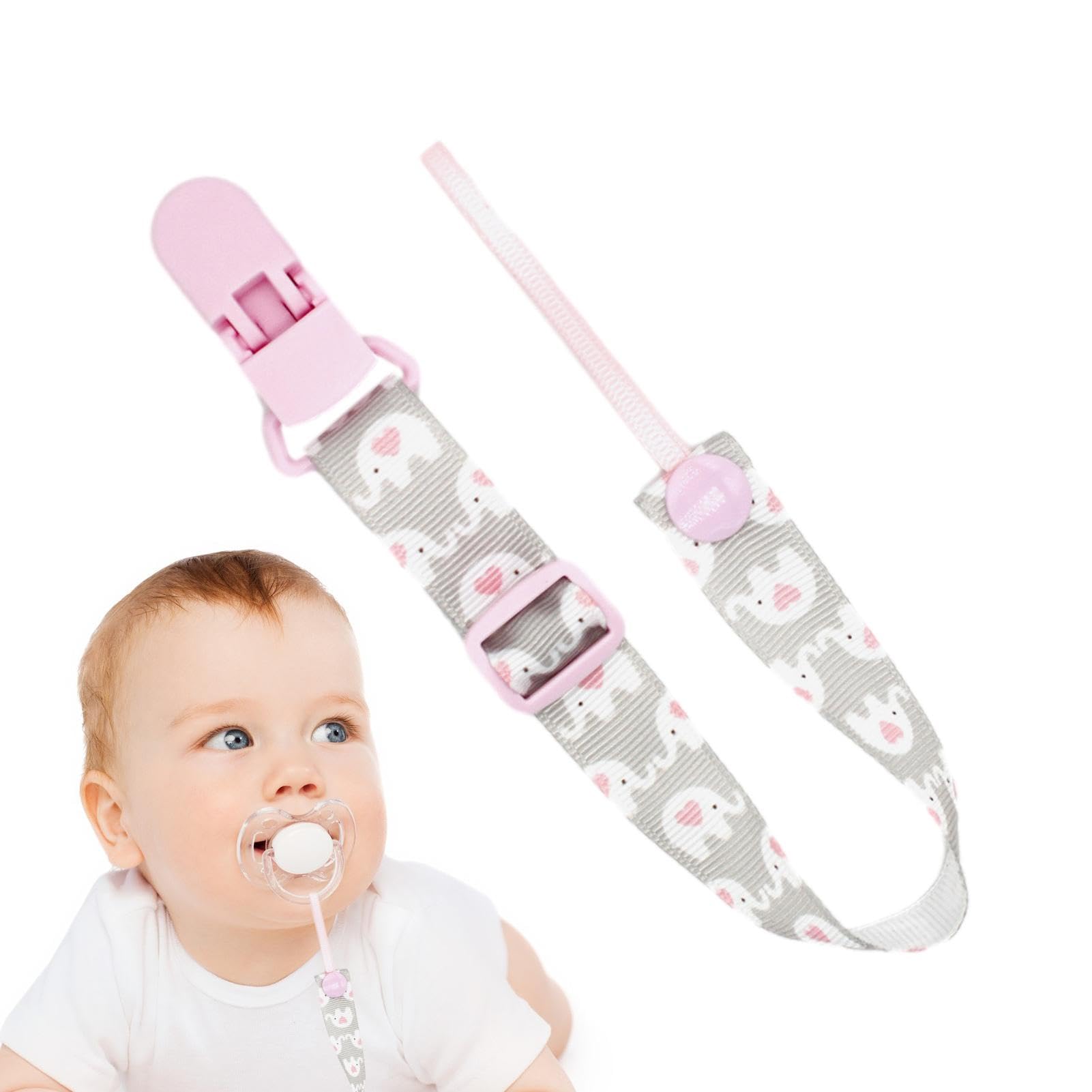 Clip Portaciuccio Per Bambini - Guinzaglio Regolabile, Design Carino, Antiperdita Per Passeggini - Foto 4