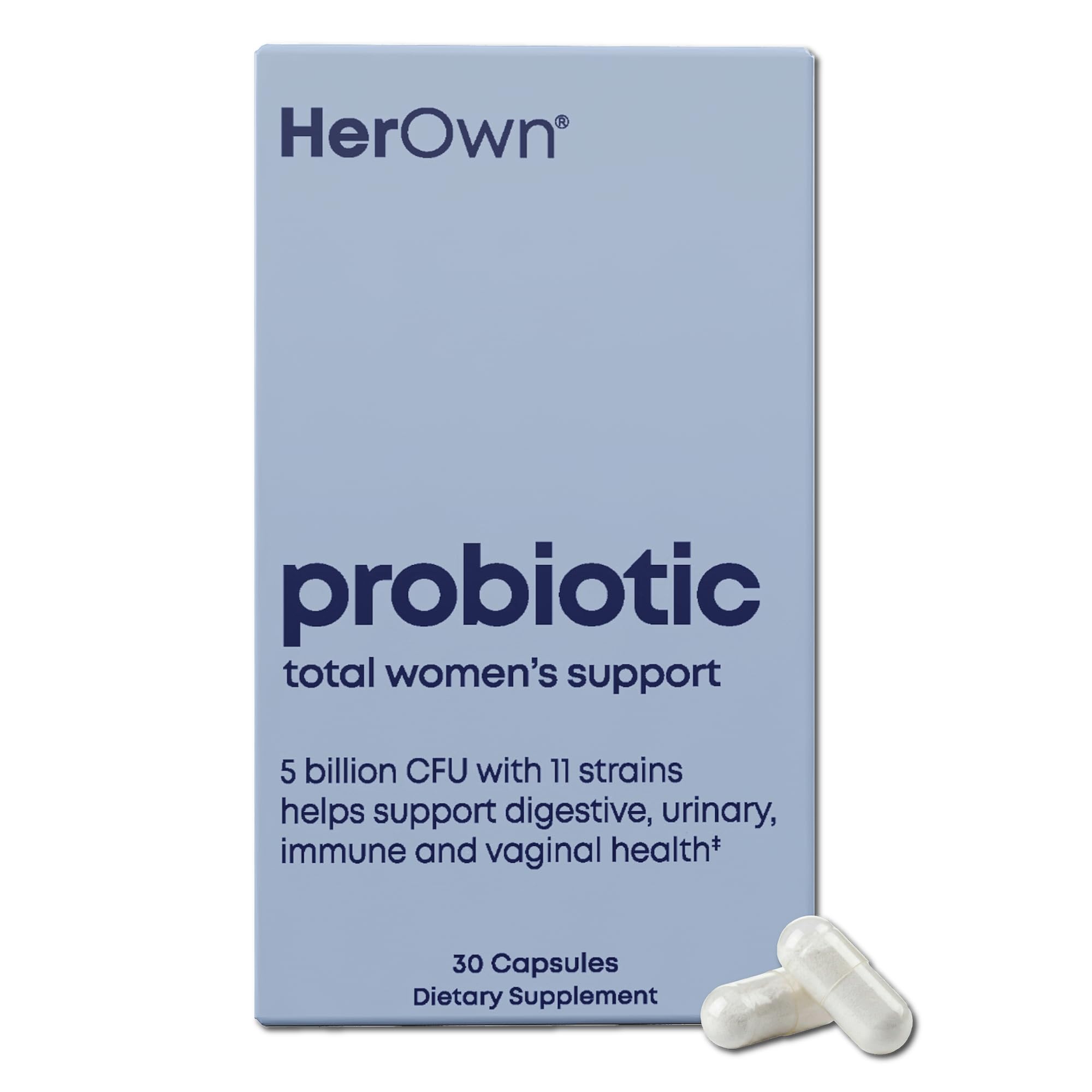 Probiotics for Women, 5 Billion CFUs with Prebiotics, Supports Healthy Digestion, 11 Strains, Gluten and Soy Free, Vegan, Non-GMO, 30 Capsules, 30 Servings