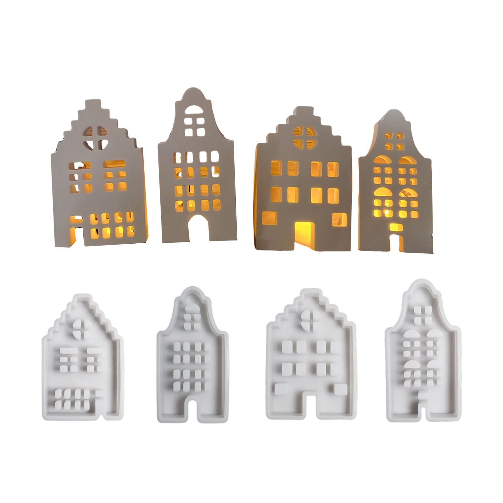 Confezione di 4 stampi artigianali forma unica a forma di candela in silicone sapone resina