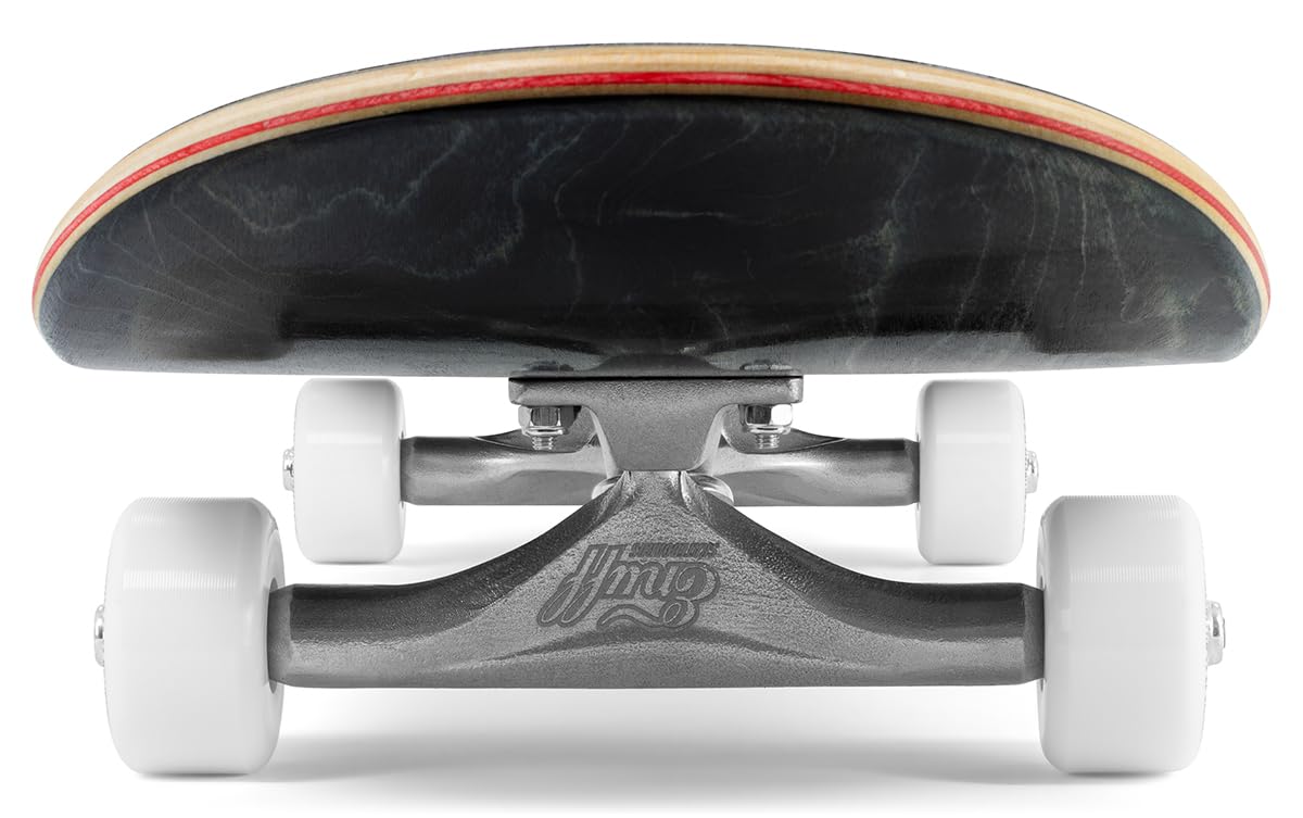 Enuff Throwback, komplettes Skateboard, 7-lagiges Ahorn-Deck und Premium-Komponenten: Decade-Pro-Trucks, 53 mm XX-Räder, ABEC-7 Chrom-Kugellager, Totenkopf-Griffband, 21,6 x 81,6 cm, Schwarz