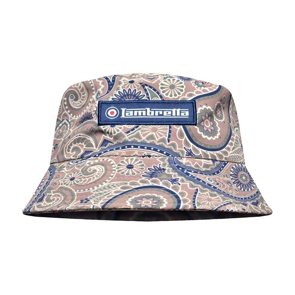 Lambretta Mens Paisley Summer Festival Bucket Hat - Woodsmoke