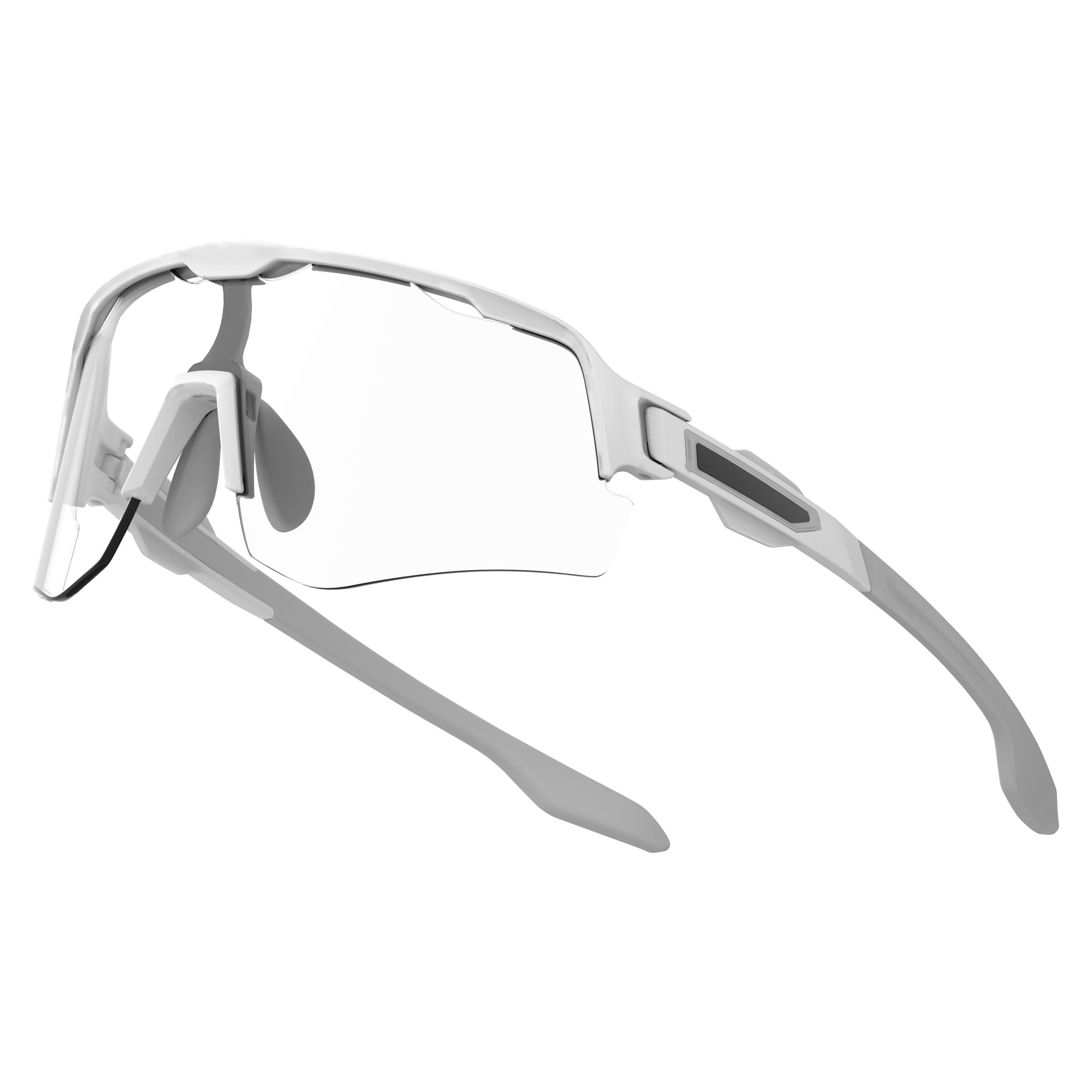 Photochromic Cycling Glasses Sports Sunglasses for Men Women, UV Protection, Mountain Bike MTB Bicycle Riding (White Frame - Gray Len)-image-16