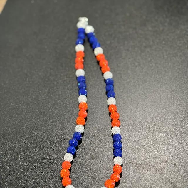 Philadelphia Phils Baseball Necklace For Men Women Baseballer Inspired Beaded Necklace Unisex Rhinestone Discoball Necklaces Jewelry-gift for baseball team lovers - Image 4