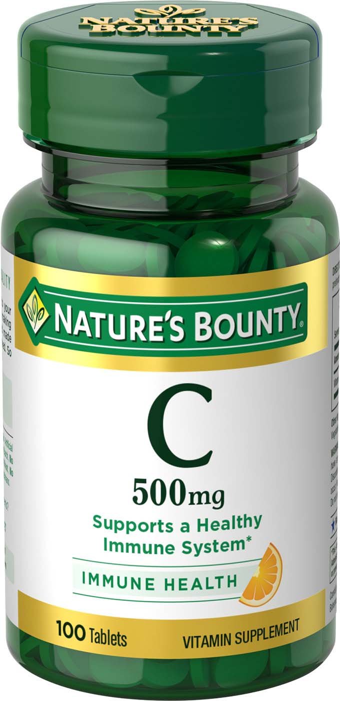 Nature's Bounty Pure Vitamin C 500 mg Tablets, 100 Count