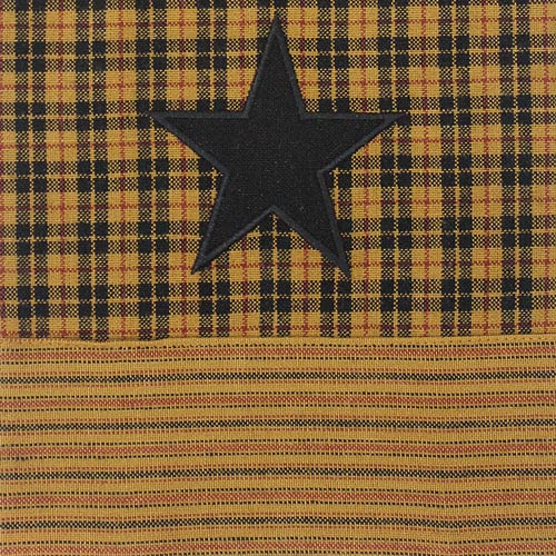 Primitive Star 72'' X 63'' Lined Curtain Panels By Primitive Home Decors, Black, 72''X63'' #TOP2