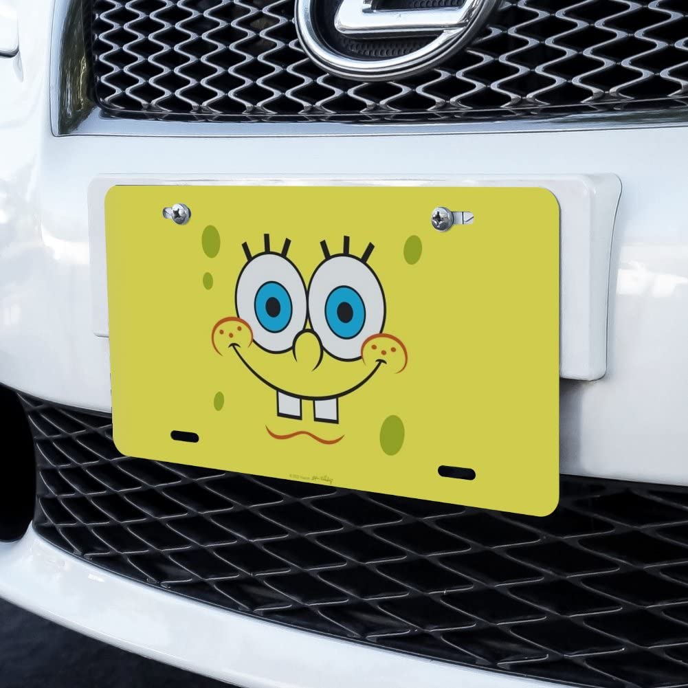GRAPHICS & MORE Spongebob Smiling Face Novelty Metal Vanity Tag License Plate