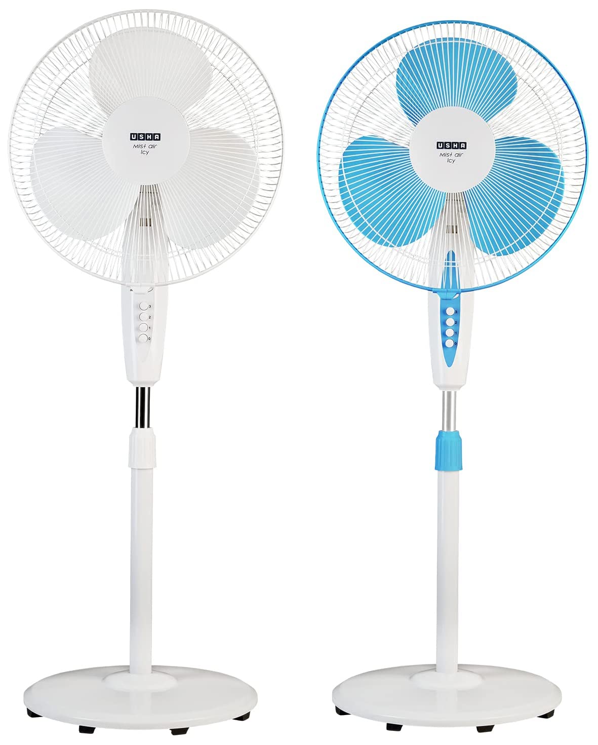 USHA Mist Air Icy 400mm Pedestal Fan (White) Mist Air Icy 400mm Pedestal Fan (Blue)