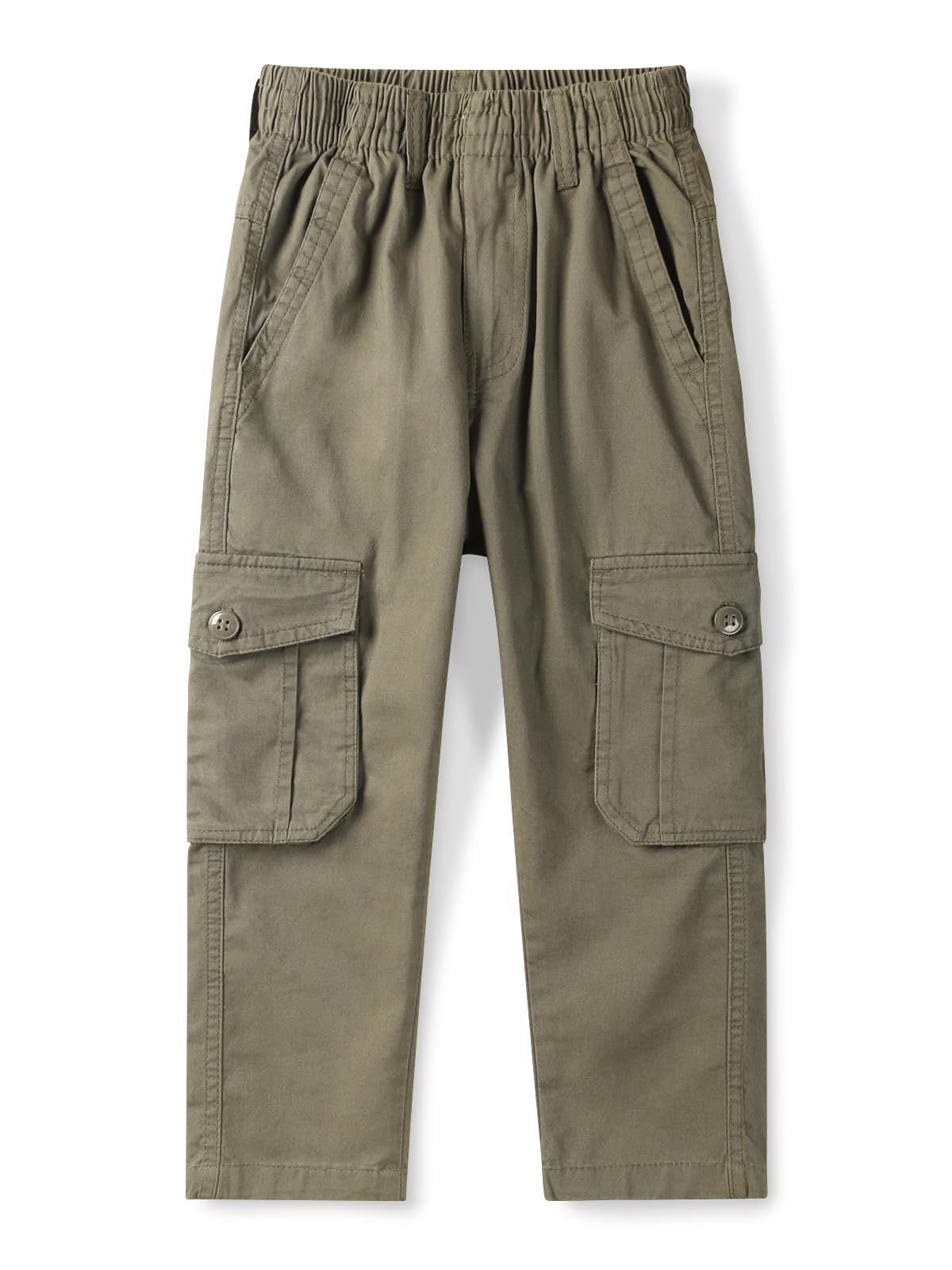 Lartaread Men's&Boys Cargo Pants Elastic Waist Casual Relaxed Fit Hiking Pull on Jogging Stretch Trousers with Multi-Pockets