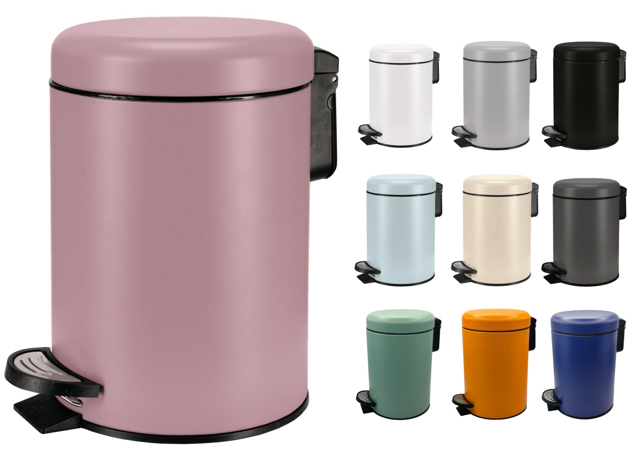 KW Soft Shade Small Round Pedal Bin (Red, 3 Ltr) โ image 1