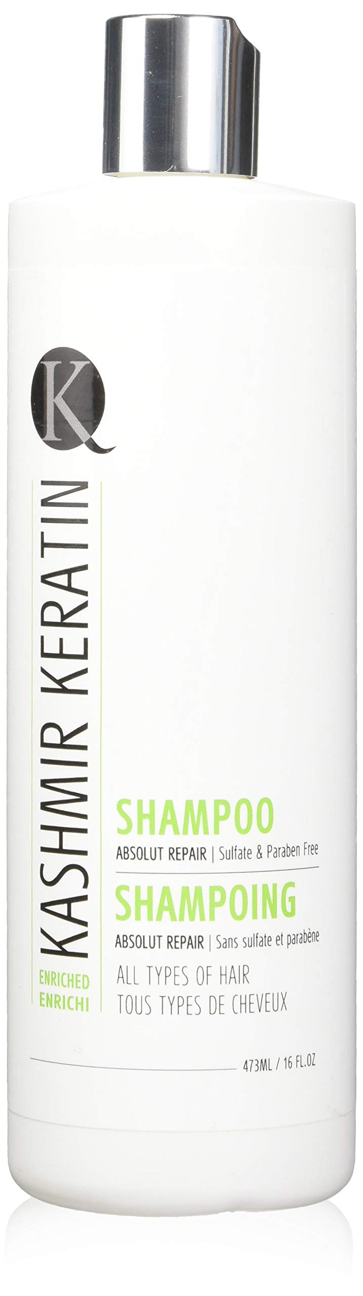 Kashmir Keratin Enriched Shampoo Sulfate Paraben Free For All Types Of Hair NEW PRESENTATION (16 Fl. Oz)