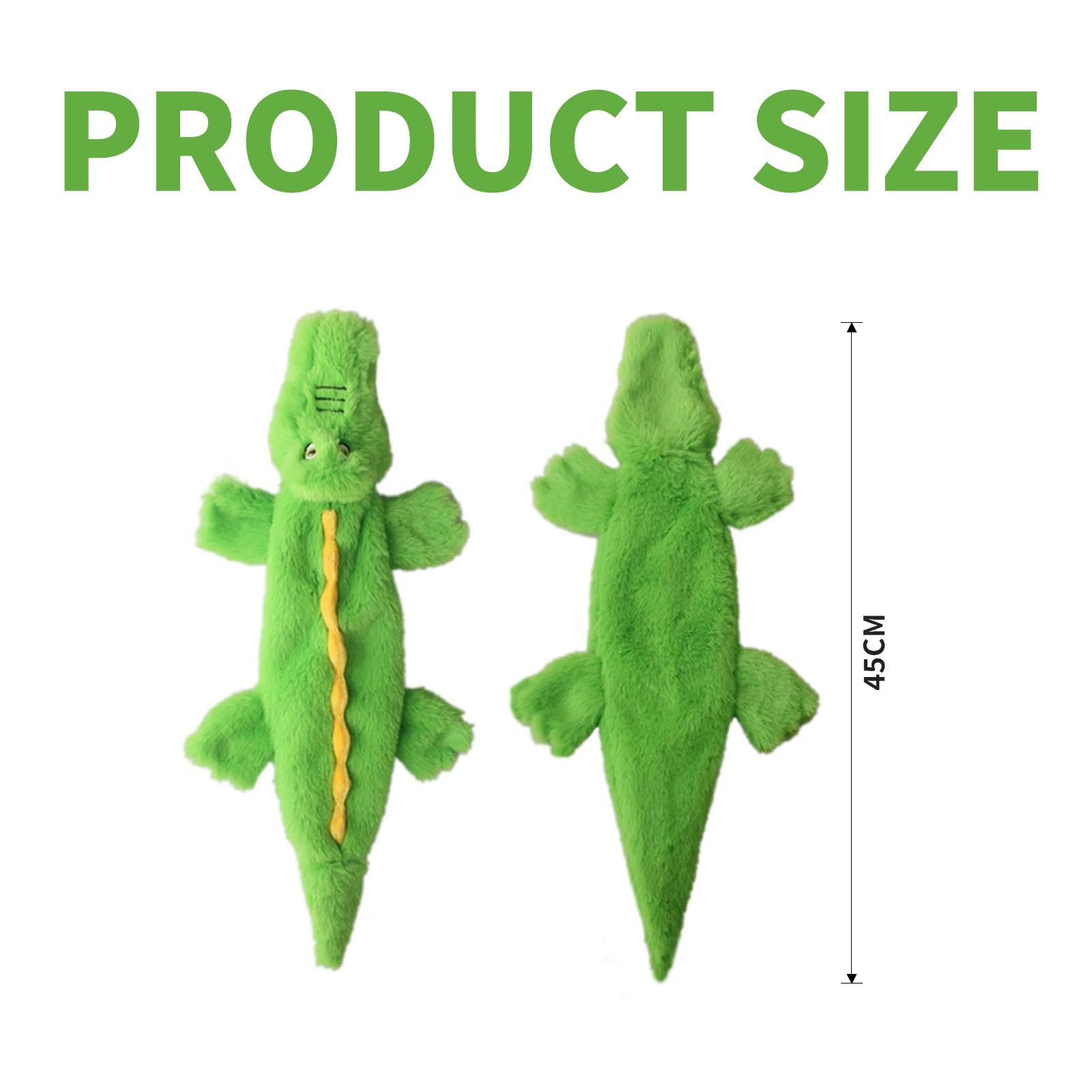 technodry Interactive Dog Toys, No Stuffing Crocodile Dog Toy with Squeaker & Crinkle Sound - Image 2