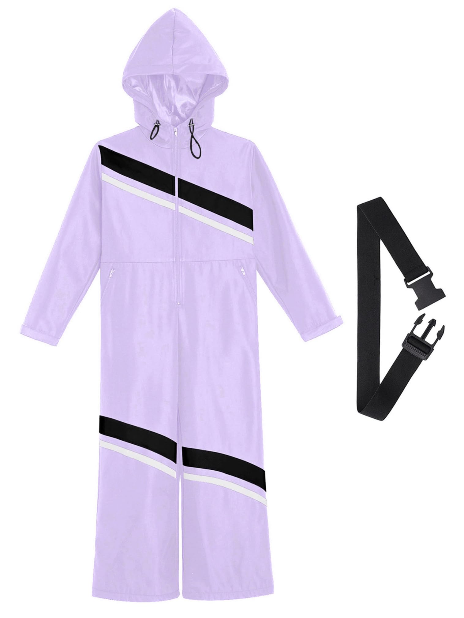 FEESHOW Kinder Mädchen Ski Overall Impermeabile Al Vento E Allacqua Con Cappuccio E Cintura
