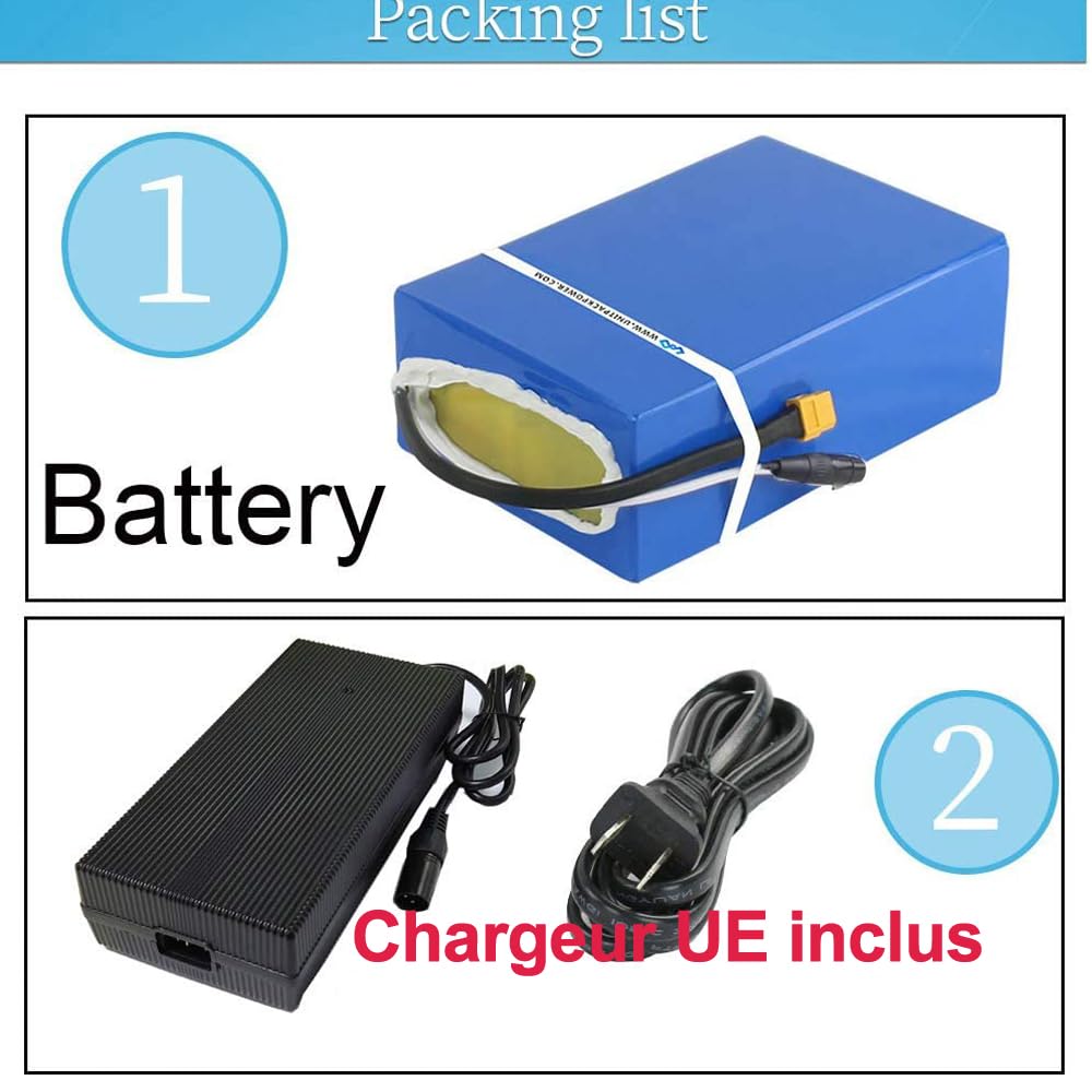 48V 40Ah Batterie 2000W - Batterie de vélo électrique pour 1500W 2000W E- Scooter/Ebike - litio Batterie 48Volt