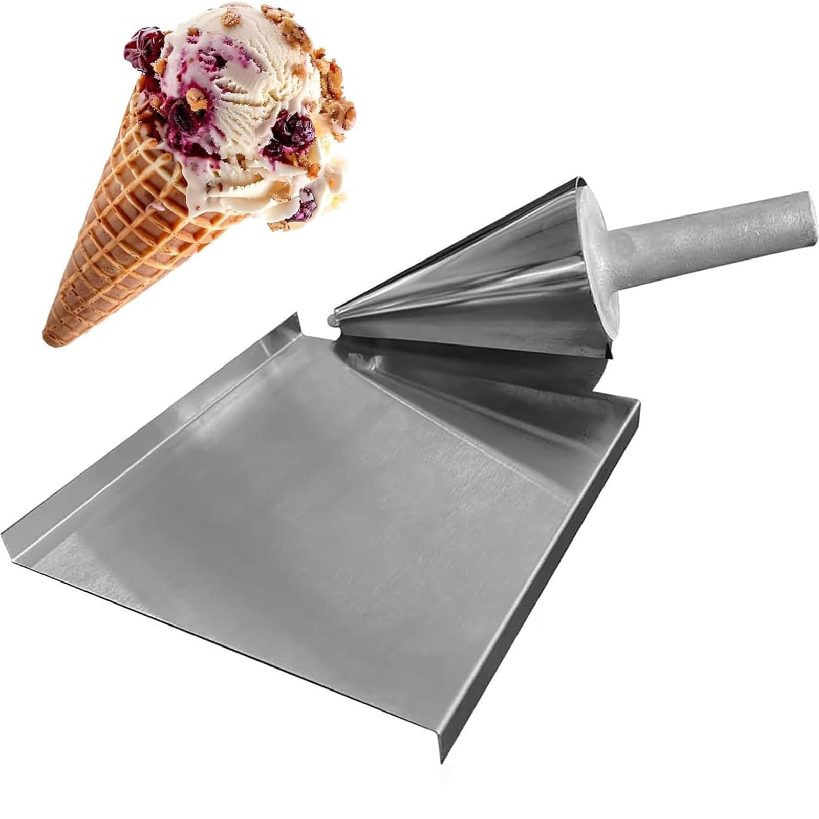 MObyat Ice Cream Waffle Cone Roller, Stainless Steel Waffle Cone Shaper Tool, Fast Shaping, Finished Cone Size: 75mm * 155mm, for Bakeries, Home Kitchen