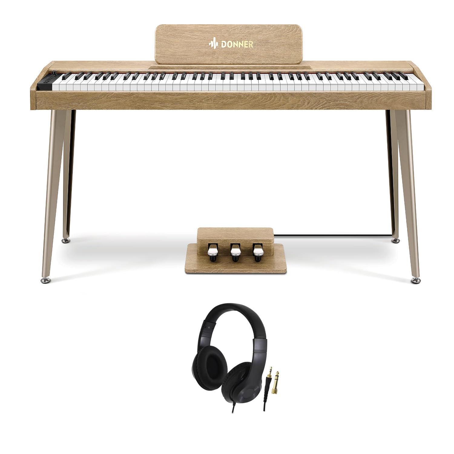 【美品】Donner DDP-60 電子ピアノ ヘッドホン・椅子セット Amazon | Donner DDP-60 Natural ヘッドホンセット 電子ピアノ