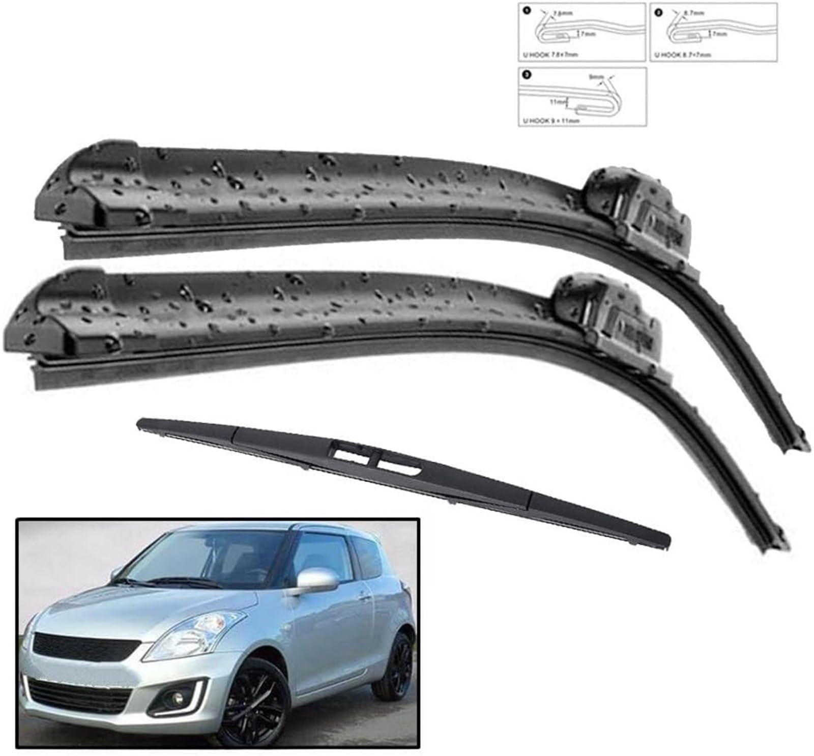 Spazzola tergicristallo Kit spazzole tergicristallo anteriori e posteriori per Suzuki per Swift per Hatchback