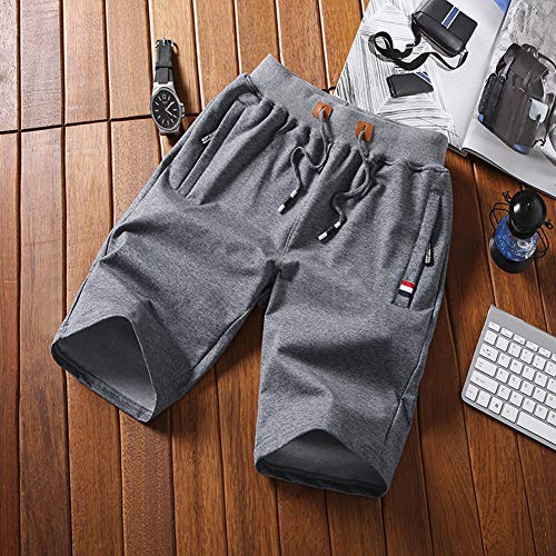Sitmptol Youth Big Boy's Shorts Casual Cotton Workout Drawstring Summer Beach Shorts With Elastic Waist And Pockets M Dark Grey #TOP3