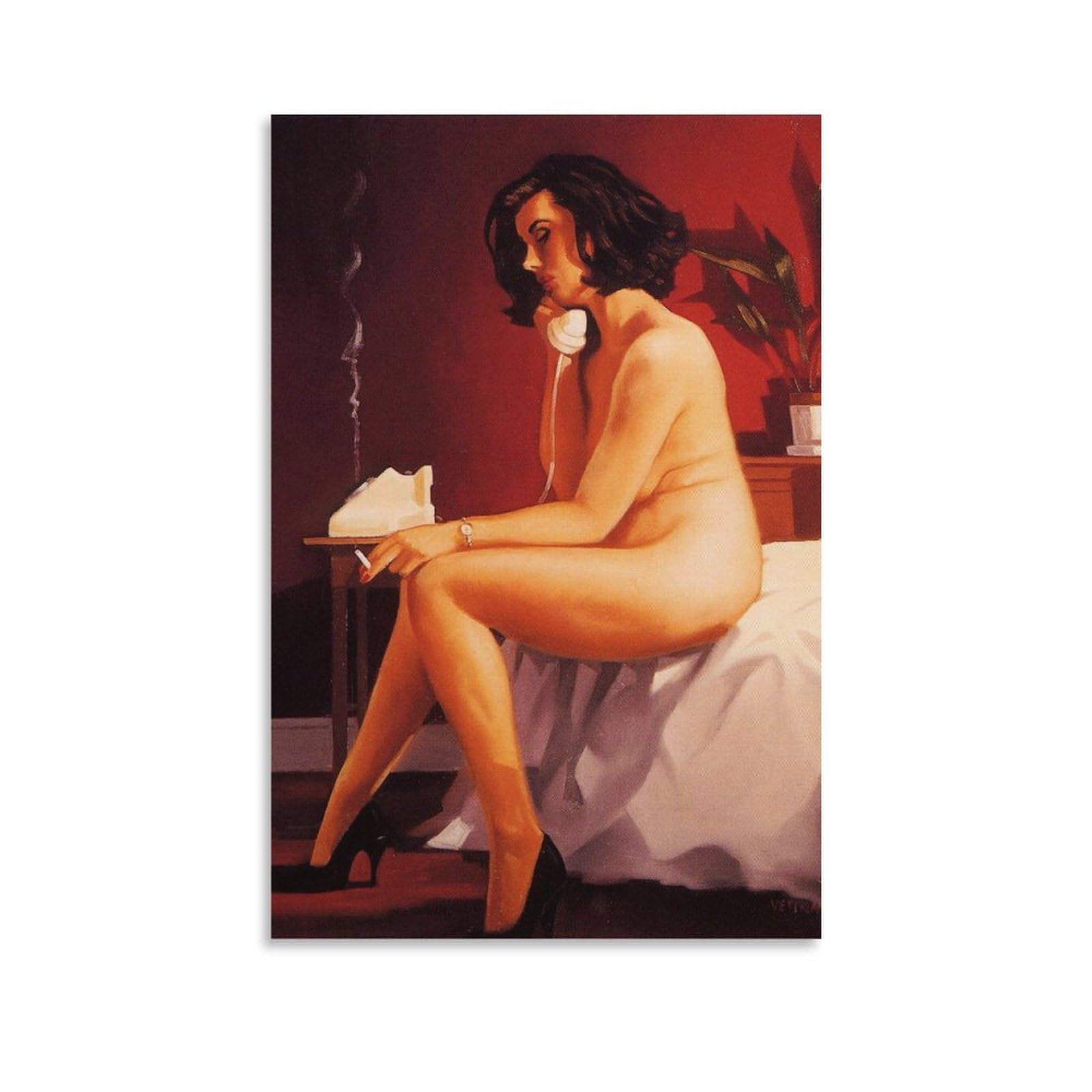 The Arrangement by_Jack_Vettriano Wall Art Prints Poster Wall Art Painting Canvas Living Room Prints Bedroom Decor 12x18inch(30x45cm)