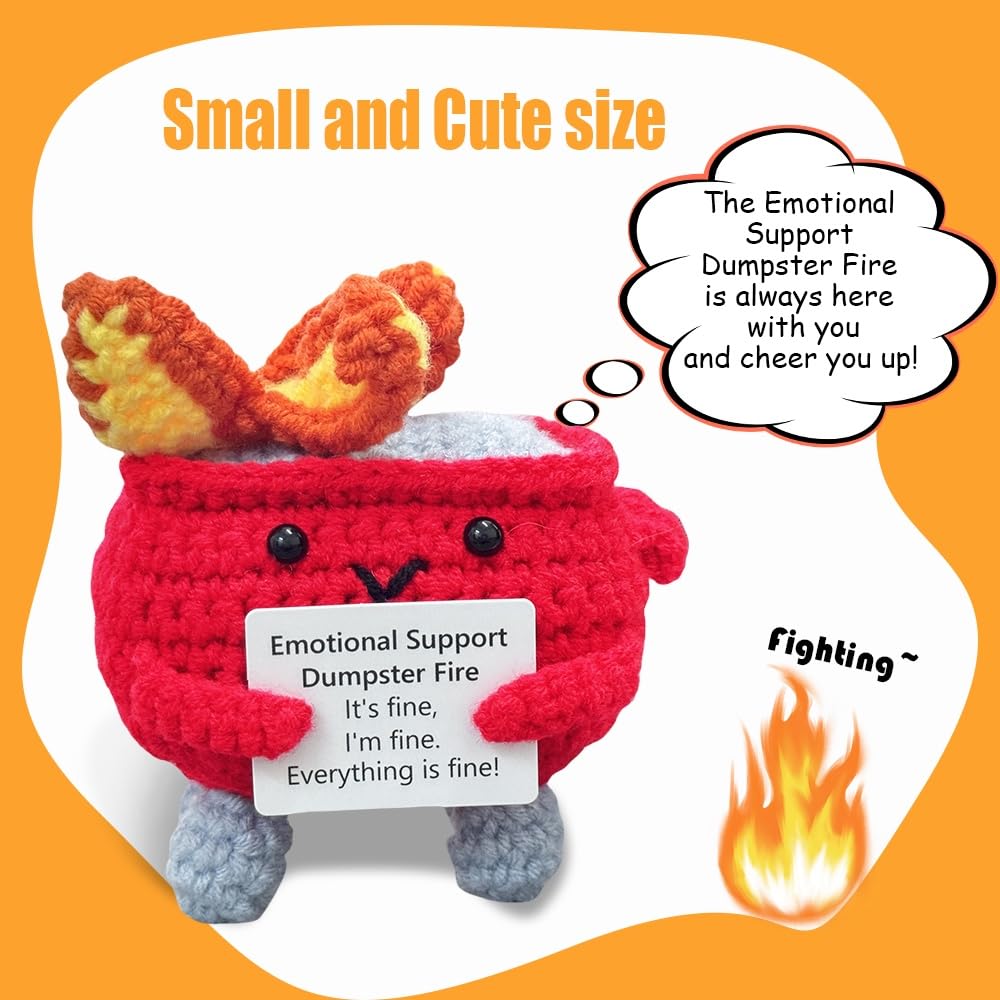 Amazon.com: RovyFota Emotional Support Crochet Dumpster Fire with