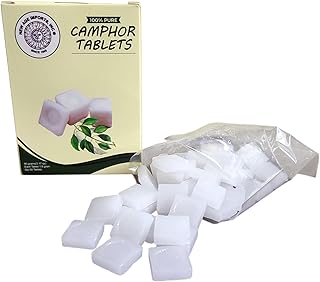 Camphor Tablets 90 Grams Pack Inscent | Premium Quality Refined Camphor Blocks 100% Natural for Incense, Insenses Aromatherapy, Odor Eliminator, Puja, Alcanfor by New Age Imports, Inc.®