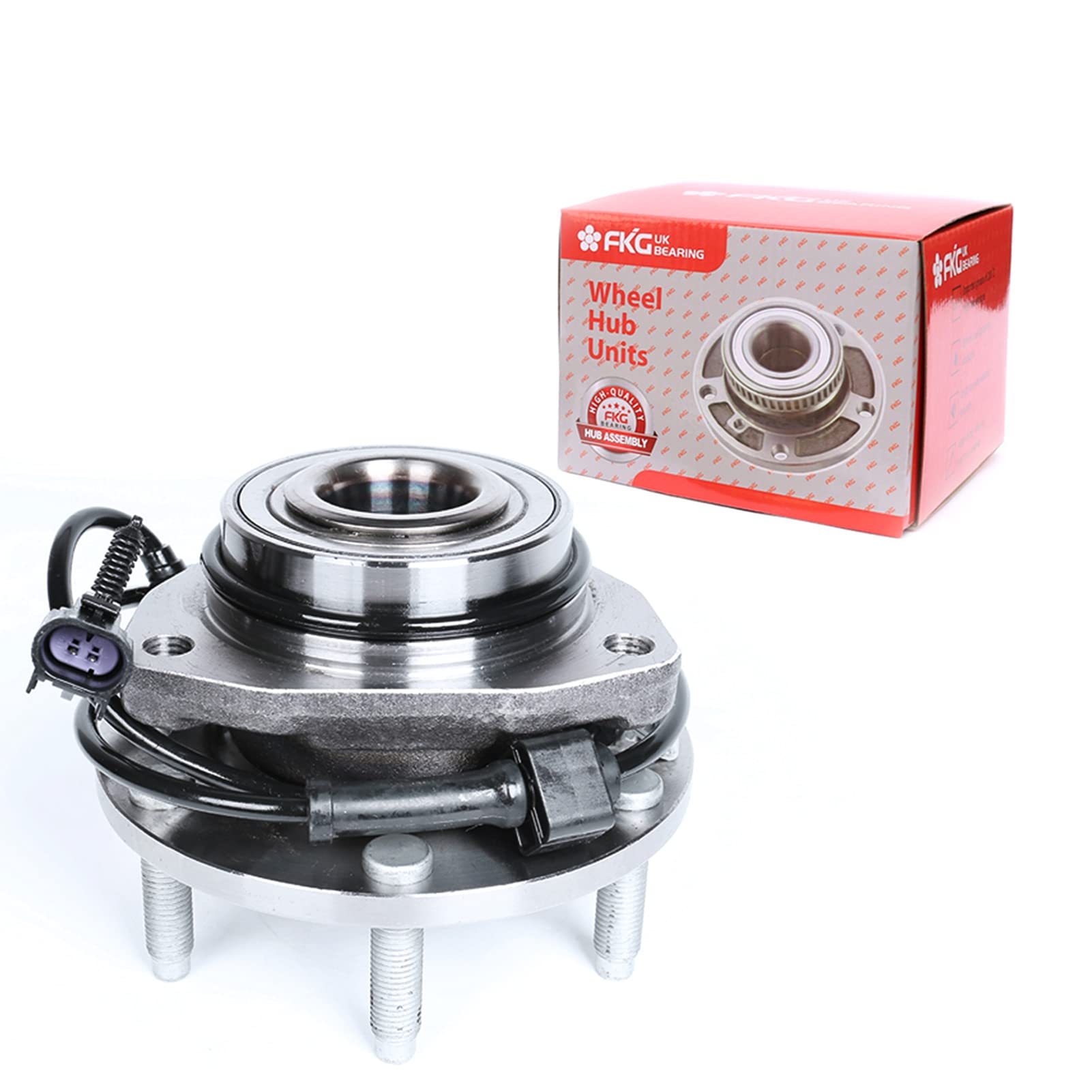 FKG 513188 Front Wheel Bearing Hub Assembly fit for 02-09 Chevy Trailblazer (EXT), 03-06 Chevy SSR, 02-09 GMC Envoy, 03-08 Isuzu Ascender, 04-07 Buick Rainier, 05-09 SAAB 9-7X