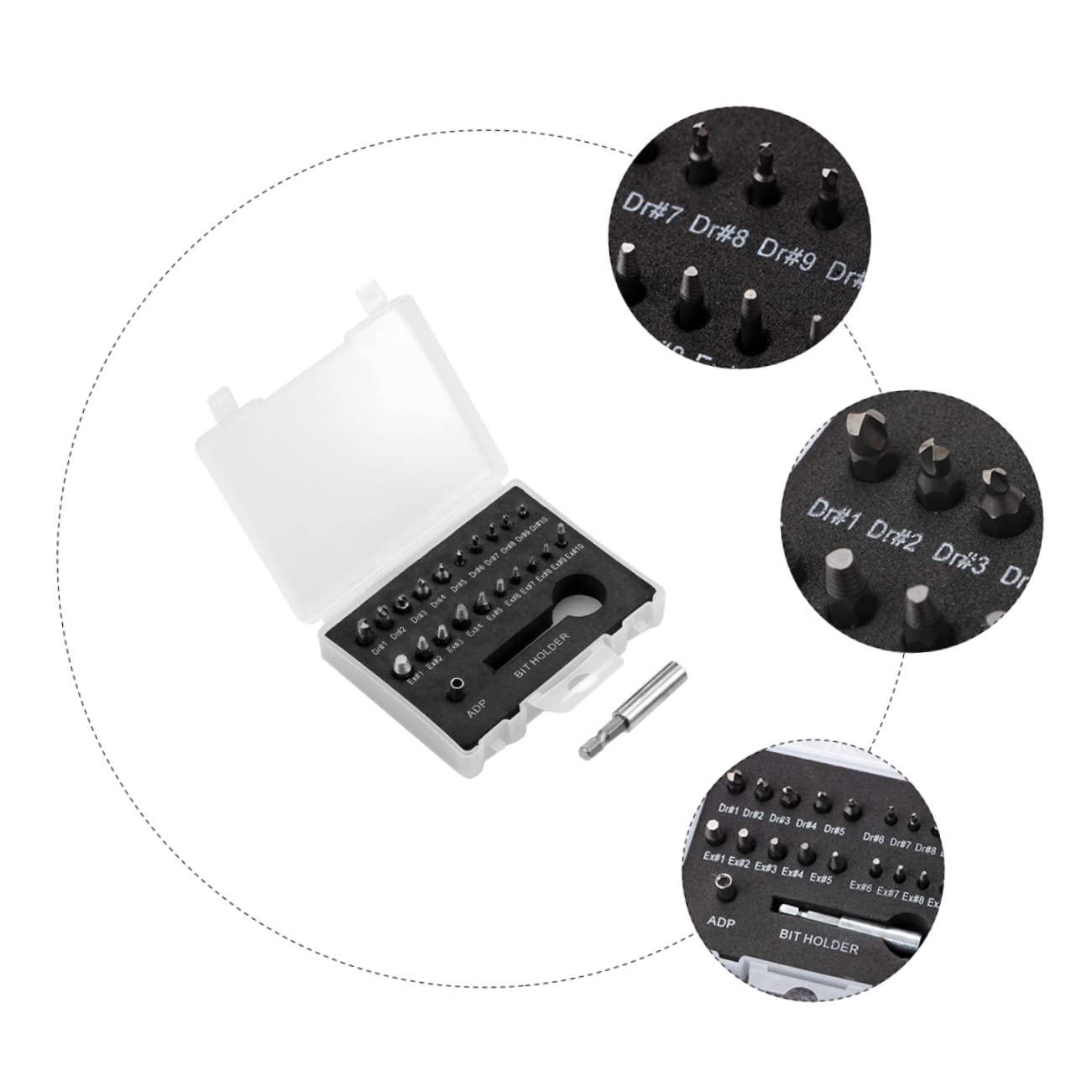 AUTSUPPL Damaged Screw Extractor Kit 22pcs Bolt Extractor Set Socket Adapters Stripped Screw Remover Locking Mechanism