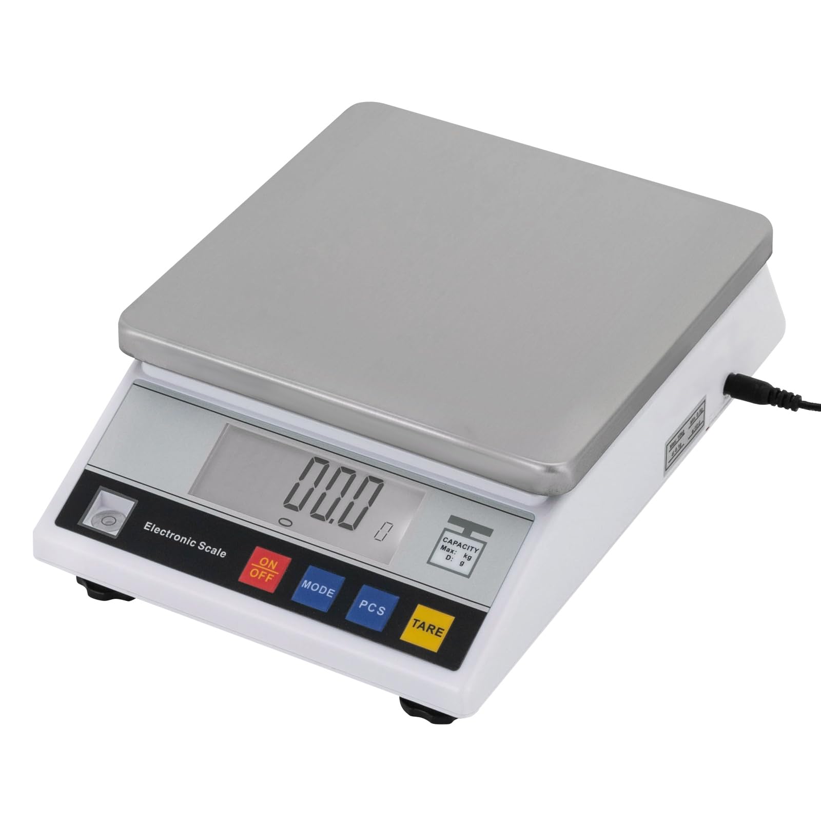Bilancia di precisione, bilancia analitica ad alta precisione, 0,1 g, digitale elettronica industriale, bilancia digitale con funzione di conteggio e tara, display LED, 26 x 18 x 6,4 cm (10 kg, 0,1 g)