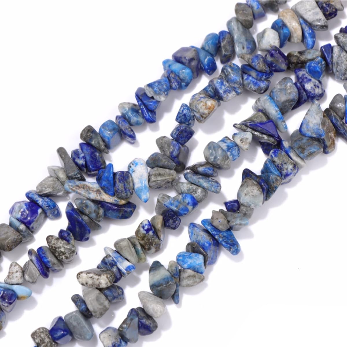 5-8mm Natural Lapis Lazuli Irregular Chips Stone Beads Crystal Gemstones for DIY Jewelry Making Necklace Bracelet Earring Craft Supplies Charms Assorted 30-33"