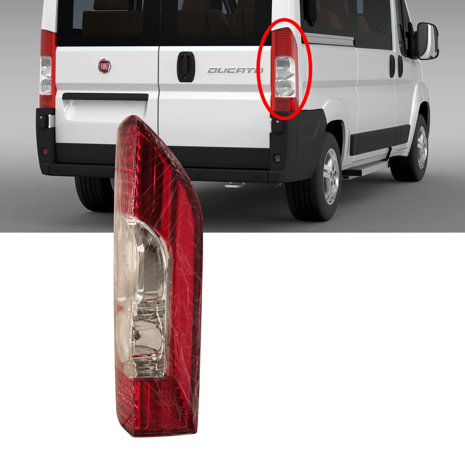 Fanale Posteriore Sinistro Per Fiat Ducato 2006-2014 — Fanalino Stop SX Senza Portalampada, Ricambio Di Alta Qualità