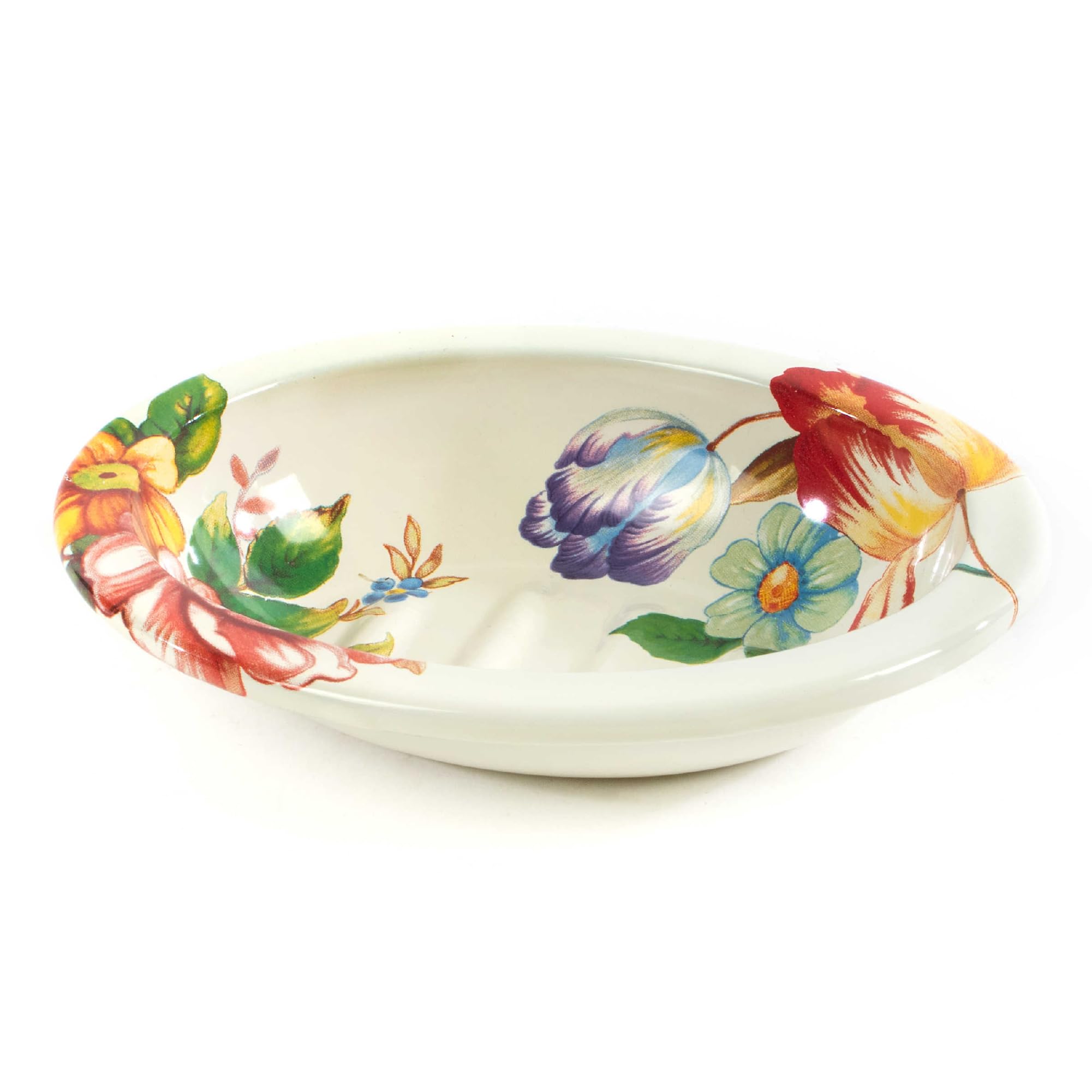 MacKenzie-Childs Flower Market Enamel Soap Dish, Cute Kitchen and Bathroom Soap Holder