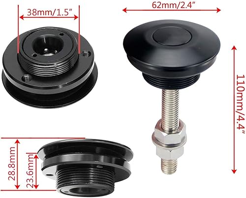 Miniatura 2 de Paquete de 2 pestillos universales de liberación rápida de 2.44 pulgadas2.441 in de diámetro, aleación de aluminio, botón de cierre rápido,