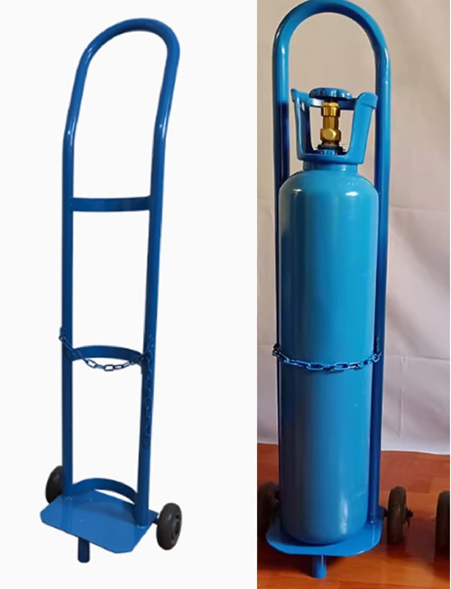 Genérico Carrito de Acero Ligero para Cilindros de Gas, Soporte para Tanques de oxígeno y CO2 para hospitales, talleres y Laboratorios. Estante Organizador Duradero con Capacidad de 95 cm.