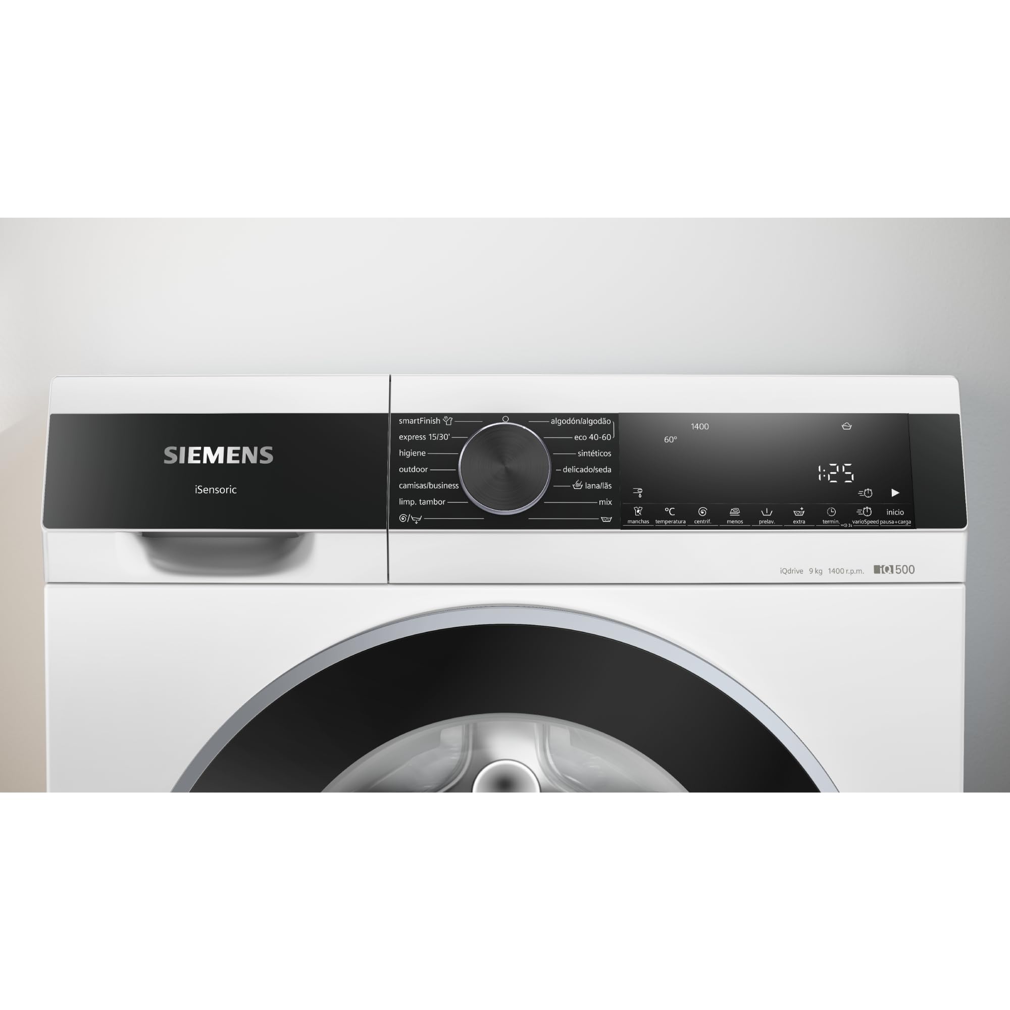 Siemens - Lavadora de carga frontal, 9 kg, 1400 r.p.m, antiManchas, Motor iQdrive, Blanco, WG44G2ZAES