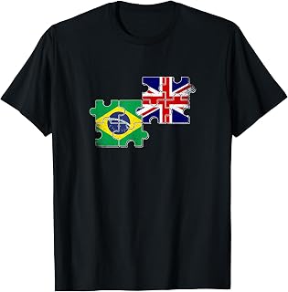 Brazil UK Vintage Flag British Brazilian T-Shirt