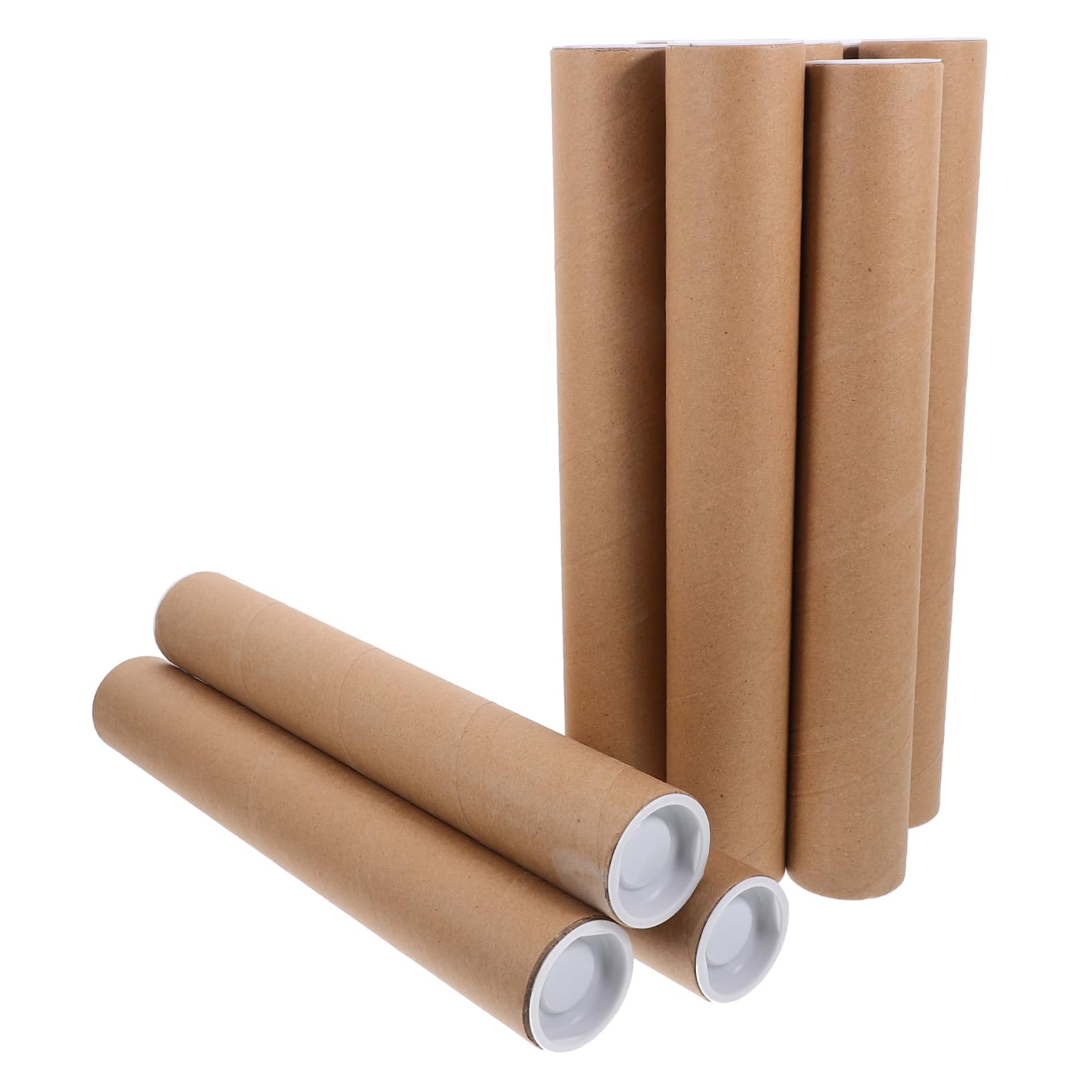 ARTIBETTER 10-pack Cardboard Tube 1.5'' x 12'' Brown Poster Carrier Holder for Artwork Documents Design Drafts