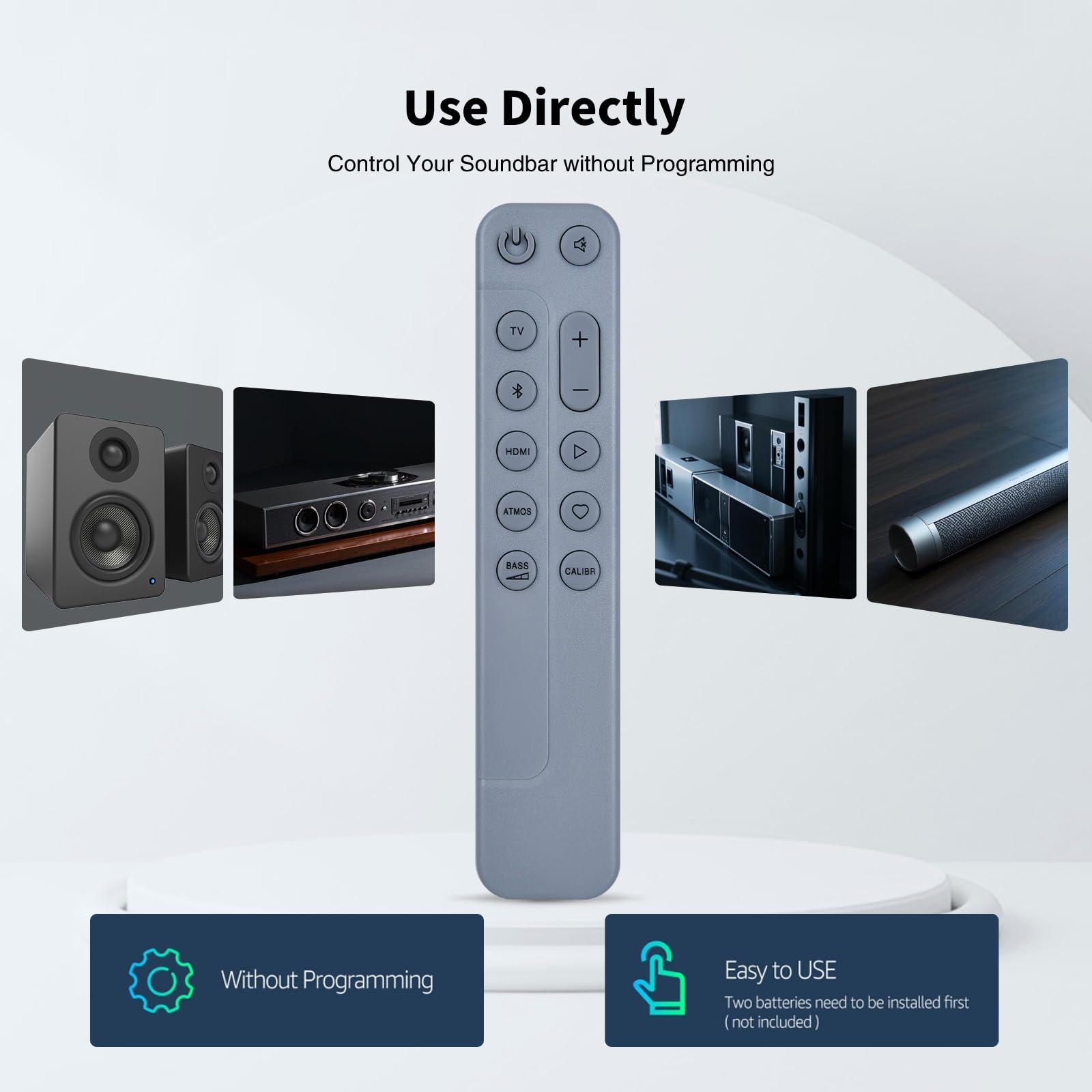 Neue Ersatzfernbedienung für JBL Soundbar 500 BAR 300 BAR500 BAR300 Kompakte 5.1-Kanal-Soundbar (Grau)