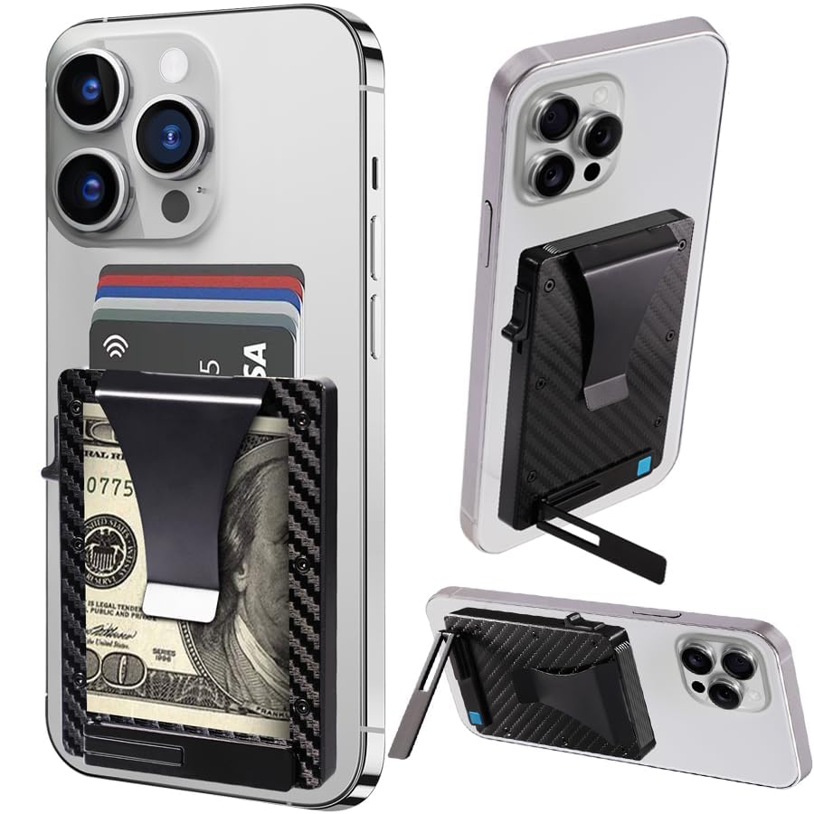 Image of Ridge Wallets for Men,Magnetic Wallet with Stand,Slim Card Holder | Magnetic Wallet for iPhone 17 /16 /15 /14 /13 Pro Max (not for mini), Magsafe Wallet with Money Clip for Fathers day gift ideas