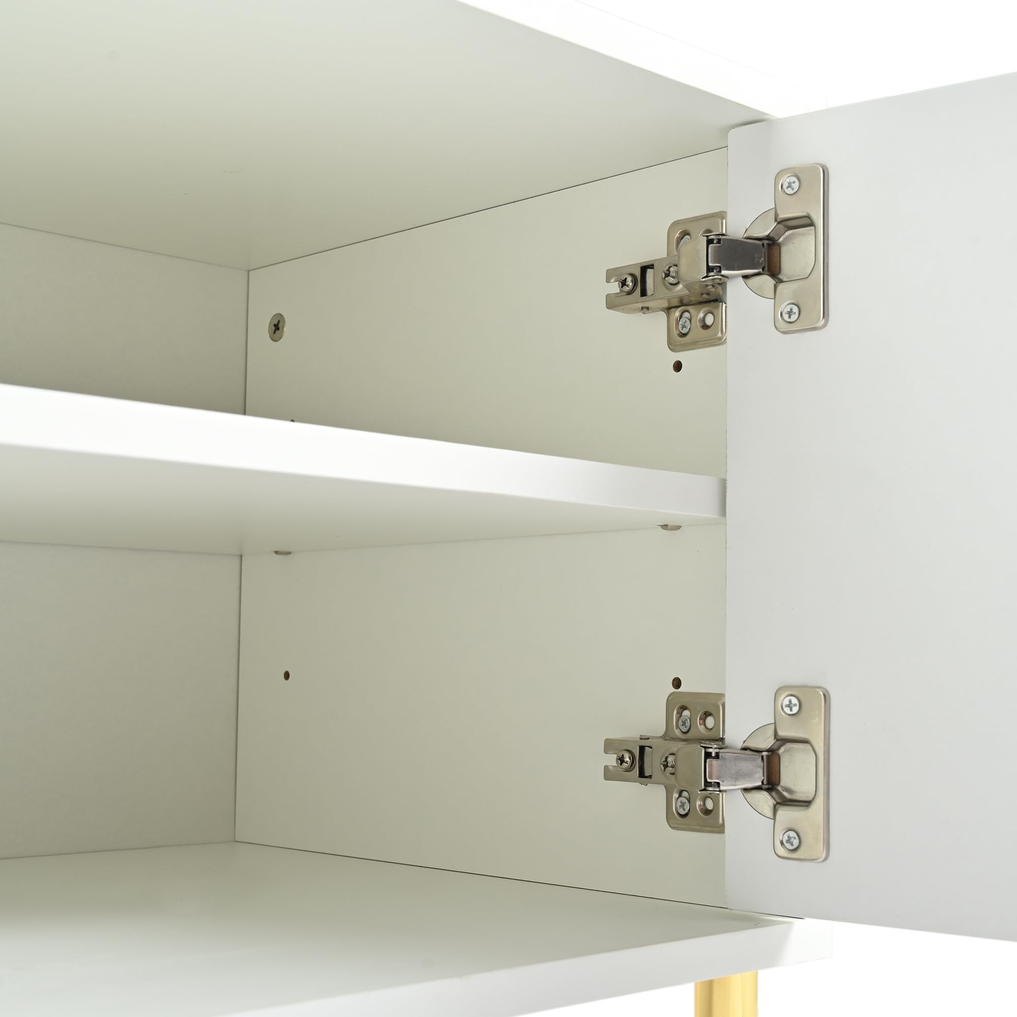 KAZZIO Mobile TV, 190 x 38 x 48 cm, gambe dorate, design porta scanalata (bianco)