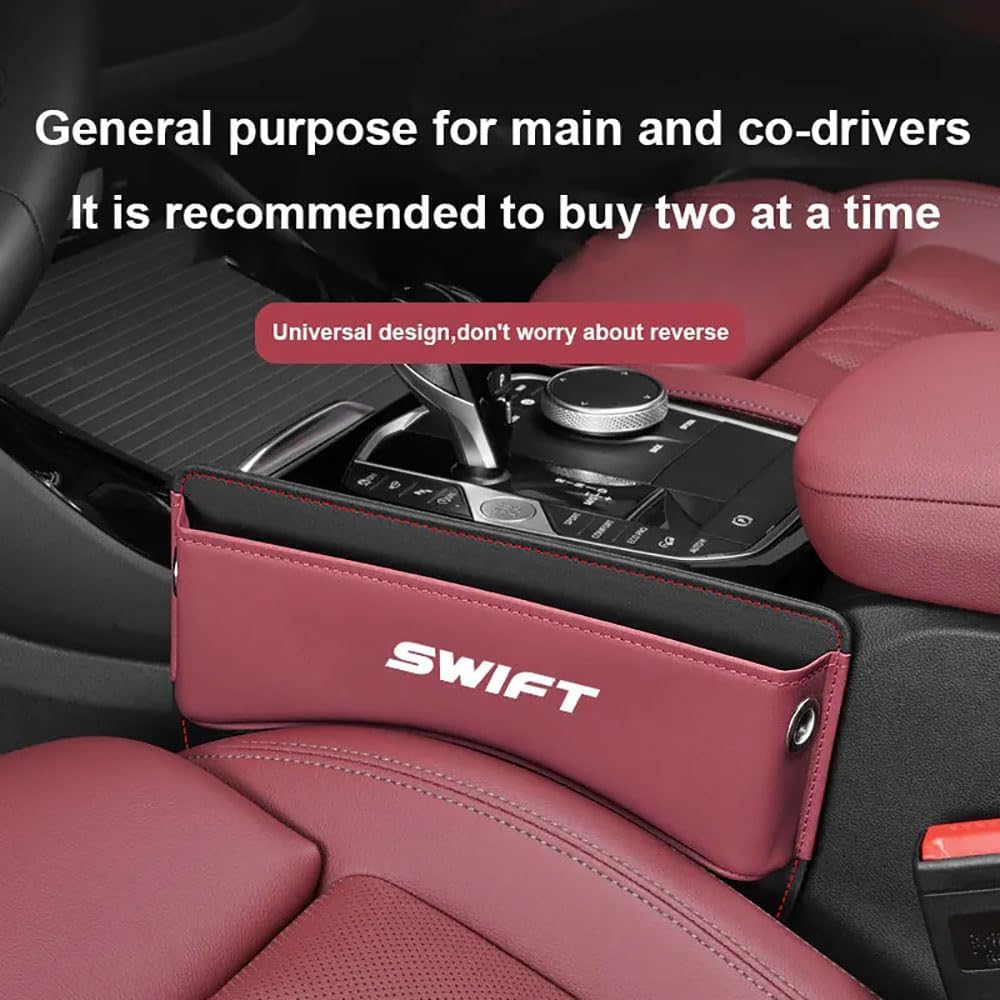 Organizer Portaoggetti Per Suzuki Swift Sport 2018-2024 – Scatola Da Infilare Tra Sedile E Console, In Pelle E Spugna
