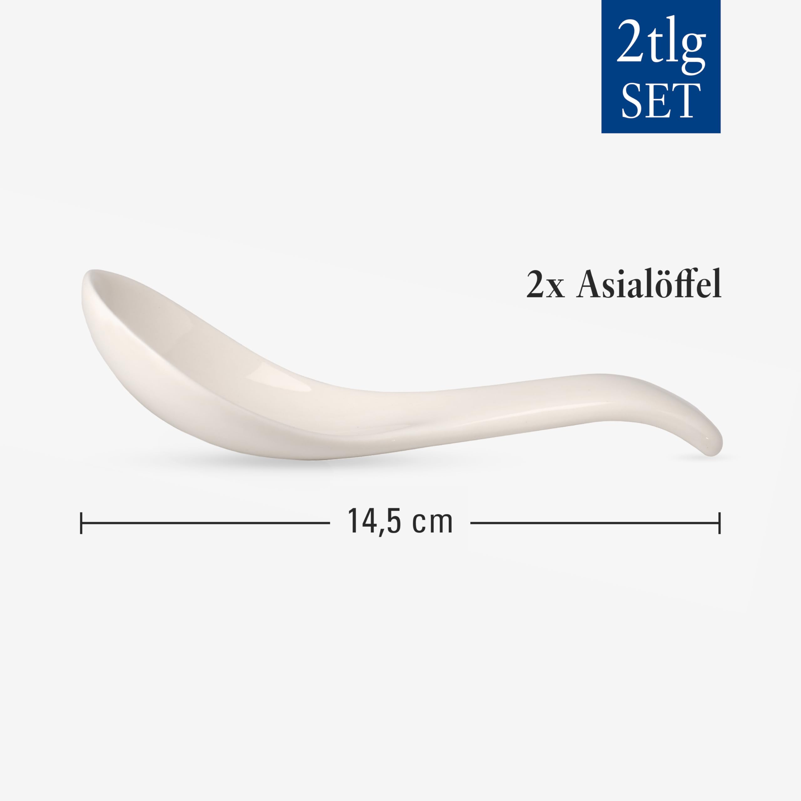 Villeroy & Boch Soup Passion Cucchiai per Zuppa Asia, Set da 2, Porcellana Premium, Bianco