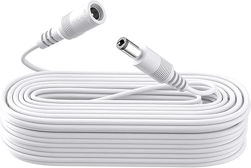 Cable de extensión de alimentación de 32.8 ft, cable de extensión de 12 V CC de 0.083 in x 0.217 in, compatible con adaptador de fuente de