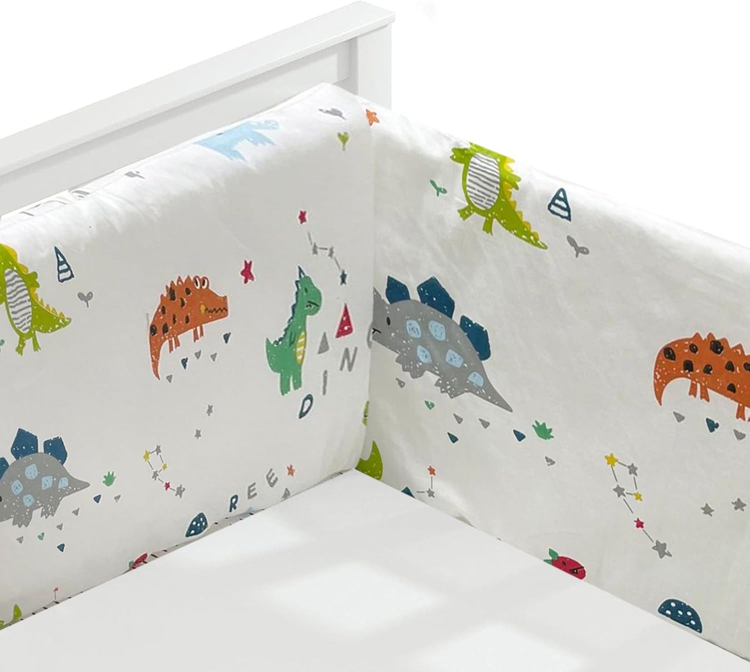 Baby Cot Bumper 78.7x11.8 Inch Safe Cotton Bed Bumper for Toddlers
