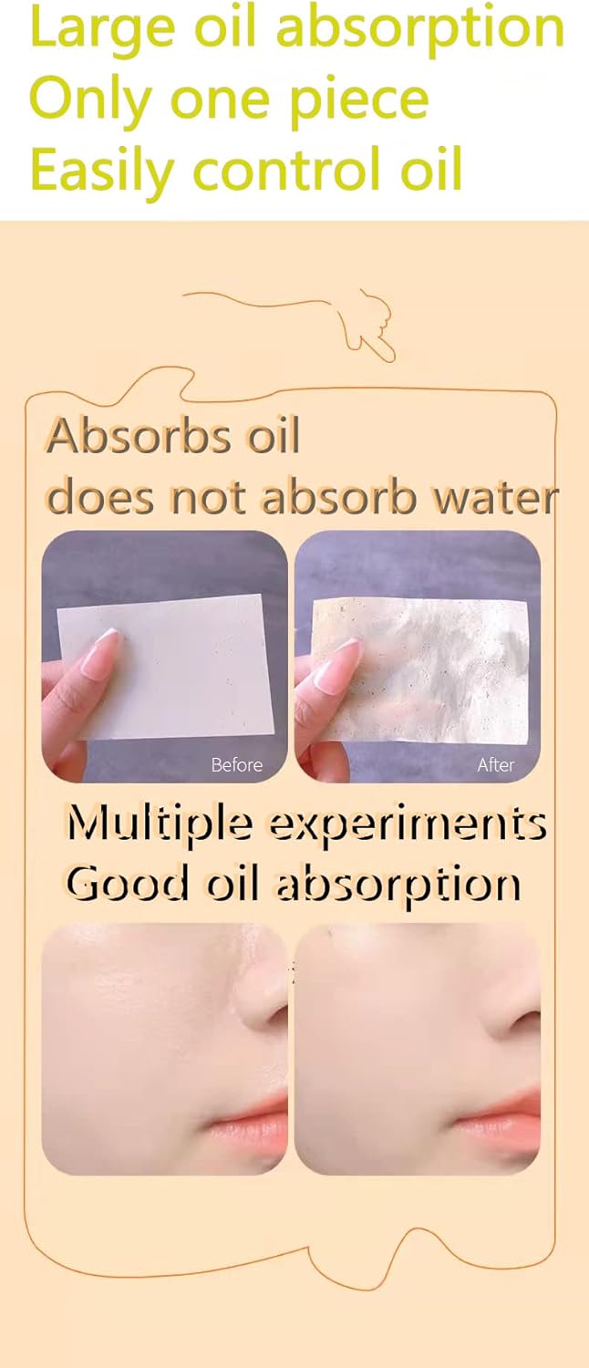 paper Natural bamboo charcoal oil-absorbing paper Oily skin oil-absorbing paper Beauty oil-absorbing paper Remove excess oil Make-up and facial skin care 200 tablets Easy to carry