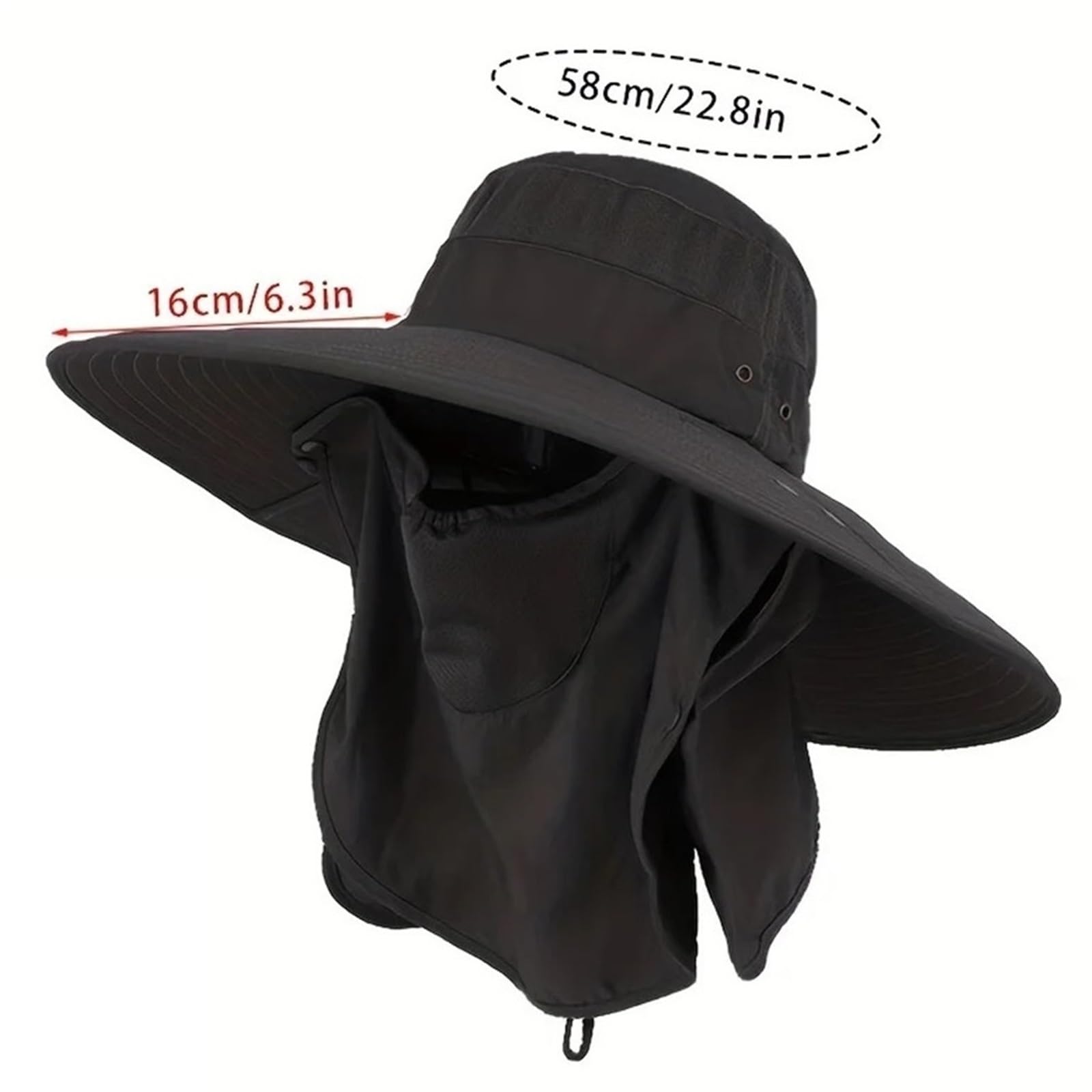 Sombrero De Protección Solar Verano con Mangas Máscara Desmontables, A&RM For Cuello Y Cara Completa, Transpirable, Portátil For Exteriores
