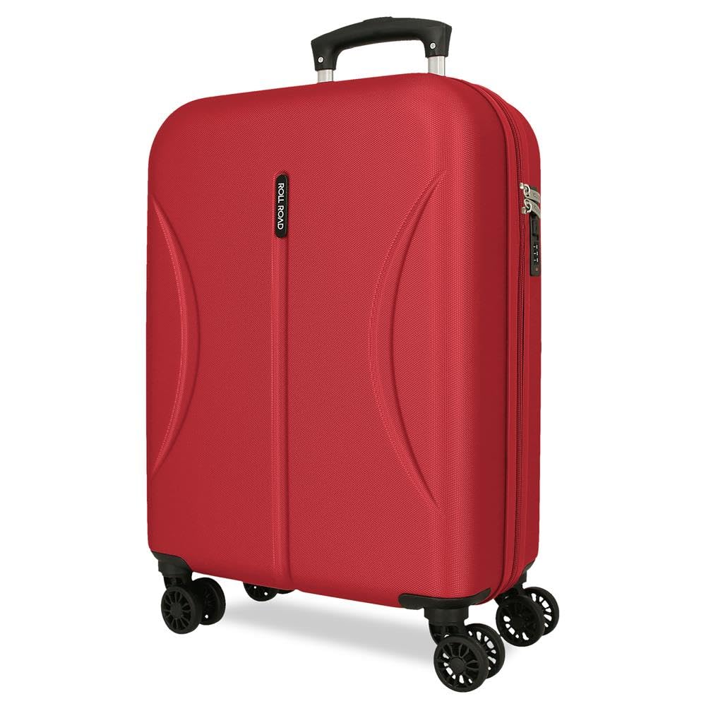 Joumma Roll Road Formentera Red Cabin Suitcase 38x55x20 cm Rigid ABS Integrated Combination Padlock 35L 2.6kg 4 Double Wheels Hand Luggage